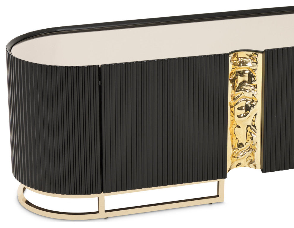 Lisbon Media Cabinet, Silken Matte Black