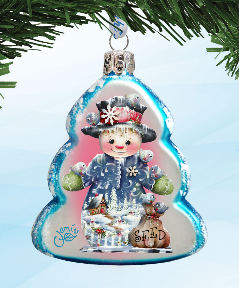 Holiday Snowman Mercury Glass Ornaments
