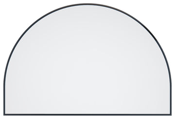 60" W X 40" H Arch Shape Stainless Steel Framed Mirror, Black
