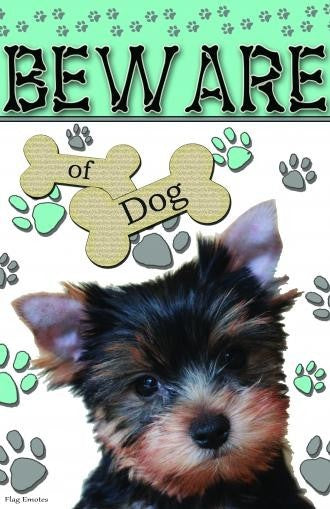 Flag Emotes, Double Sided Garden Flag, Beware Of Dog, Yorkie