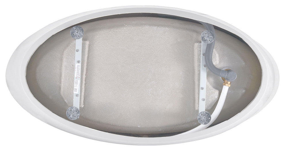 Acrylic Single Slipper Flatbottom Soaking Bathtub in White, 59" X 29"