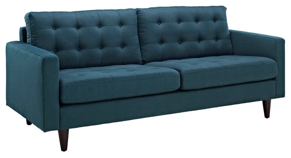 Modern Contemporary Living Room Sofa and Armchairs, Azure, 3-Piece Set