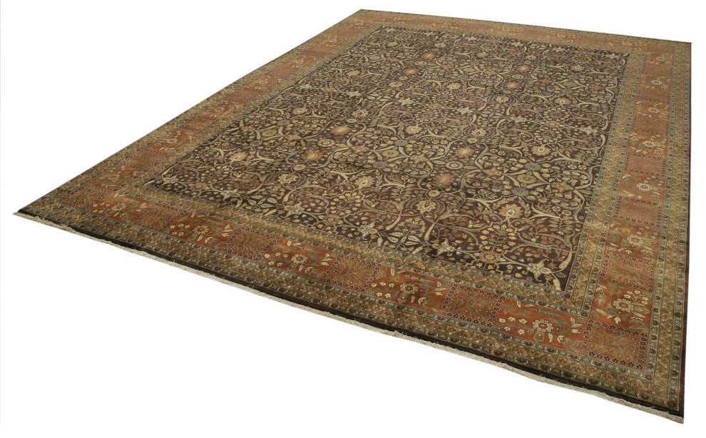 Rug N Carpet - Handmade Oriental 12' 4" x 15' 10" Oversize Oushak Area Rug