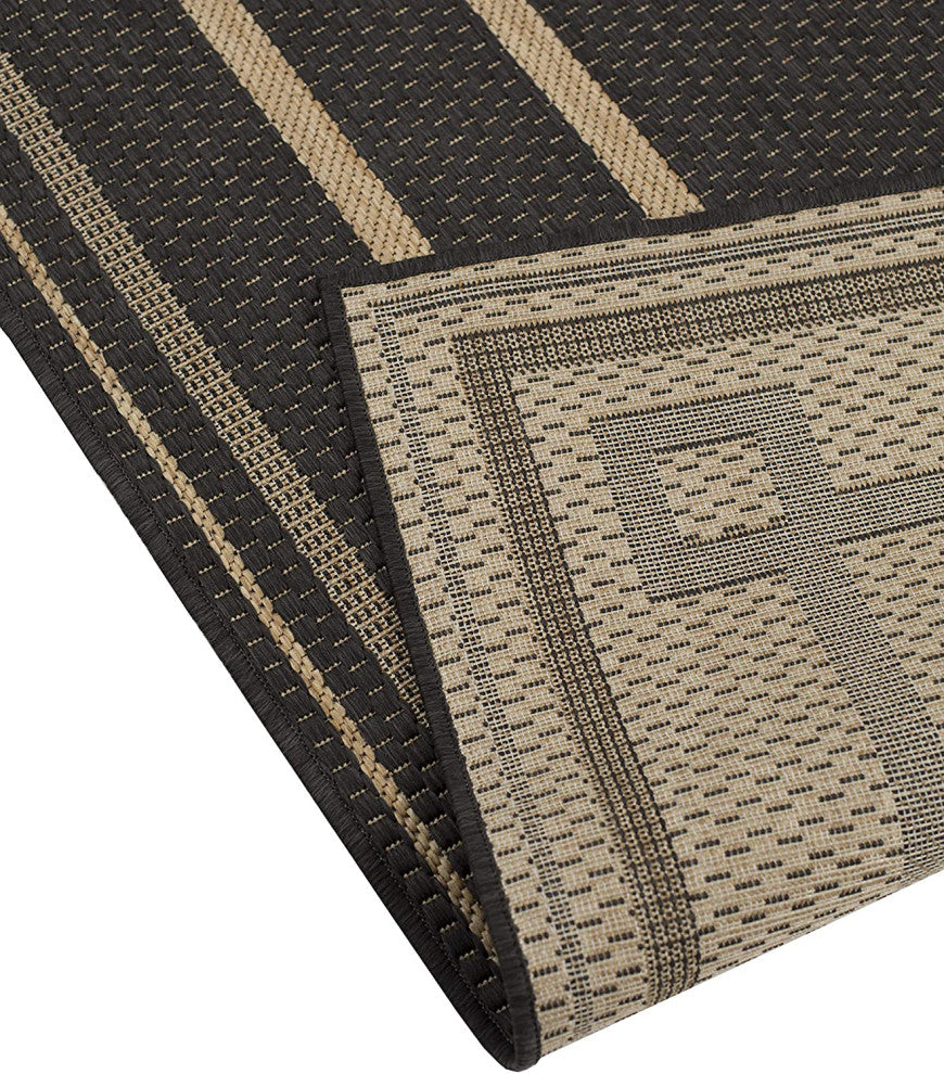 Outdoor Collection Oriental Area Rug - UV Safe Rug, Charcoal, 5'3"x7'6"