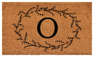 Calloway Mills Rustic Leaf Vine Monogrammed Doormat, 30"x48", Letter O