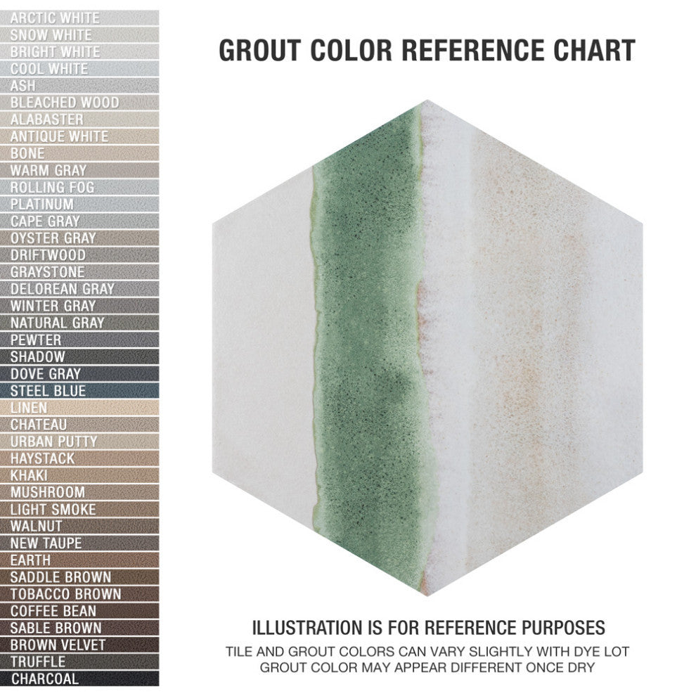 Matter Hex Canvas Bone Green Porcelain Floor and Wall Tile