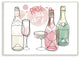 Rose All Day Pink Bubbles Watercolor Champagne and Glasses Wall Plaque, 10"x15"