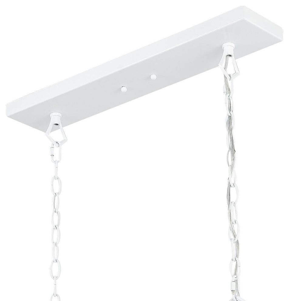 Pagoda Lantern Metal LED Pendant, White, Width: 49"