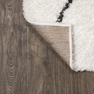 Catala Moroccan Diamond Shag Rug, White/Black, 2x10