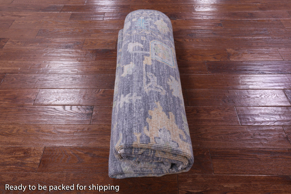 7' Square Turkish Oushak Handmade Wool Rug - Q13468