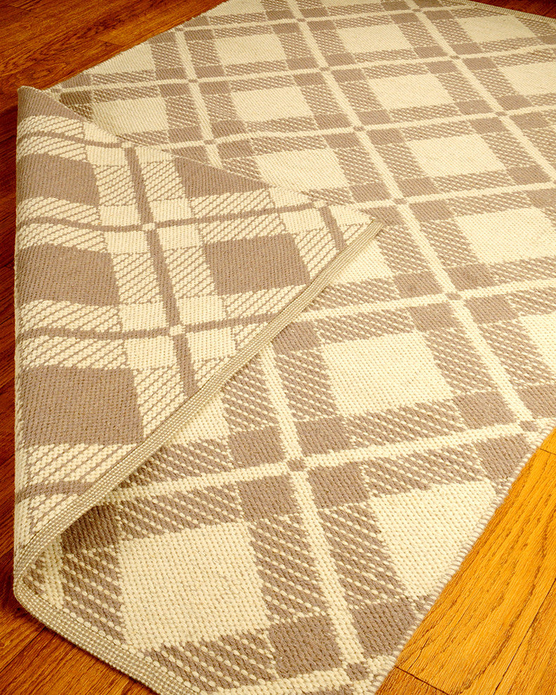 "Whimsy" Dhurrie Wool Rug, Hand Woven , Reversible, 8' X 10'