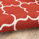 Madelina Lattice Red and Ivory Indoor or Outdoor Area Rug, 7'10" Round