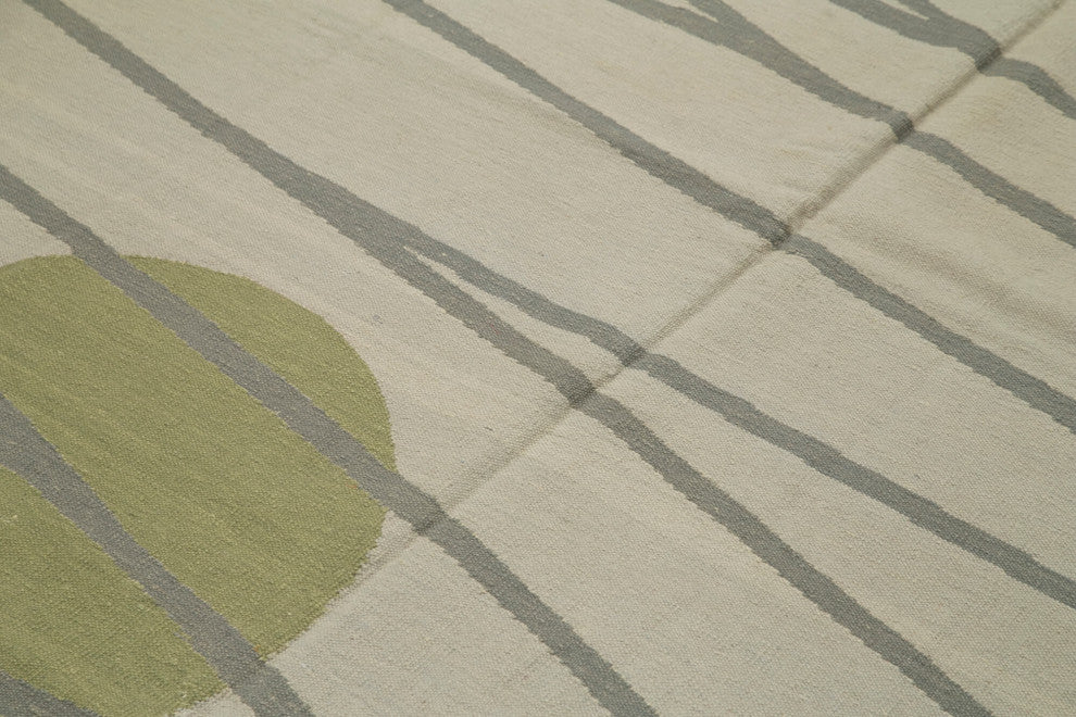 Rug N Carpet - Handmade Wool 6' 4'' x 9' 8'' Flatweave Dhurrie Kilim Rug