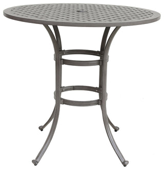 Carlsbad 42" Cast Aluminum Round Bar Table, Heritage Grey