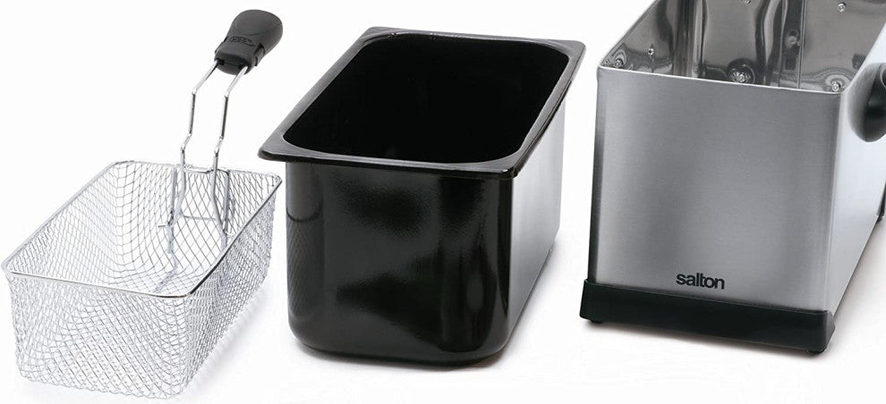 Salton DF1233 Deep Fryer, 3 Liter Oil Capacity, Adjustable Temperature Control