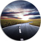 Road To Hills Under Clouds, Landscape Photo Round Wall Art, 11"