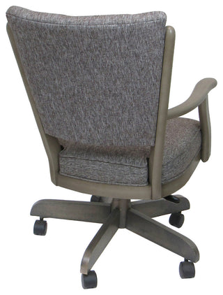 Classic Caster Swivel Dining Chair on Wheels, Solid Wood, Mojave Grey on New Grey