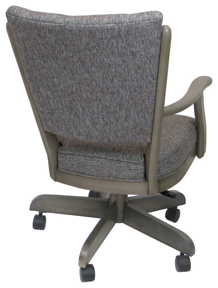 Classic Caster Swivel Dining Chair on Wheels, Solid Wood, Mojave Grey on New Grey