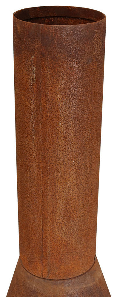 Sunnydaze Rustic Chiminea Outdoor Wood-Burning Fireplace Fire Pit - 6-Foot