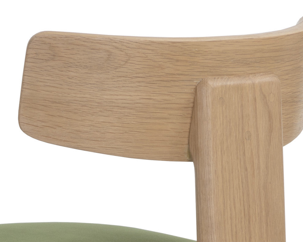 Horton Dining Chair, Rustic Oak, Forest Green, Set of 2