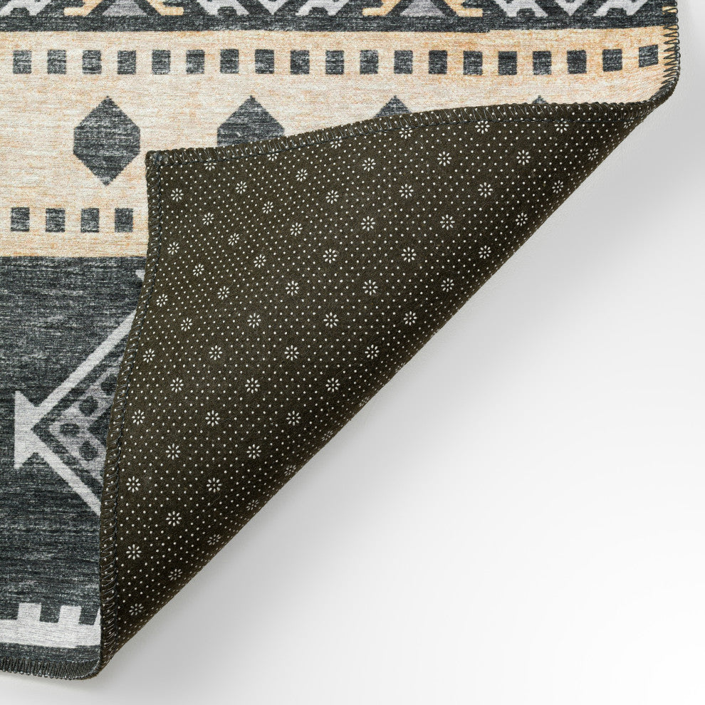 Indoor/Outdoor Sedona SN12 Midnight Machine Washable 3' x 5' Rug