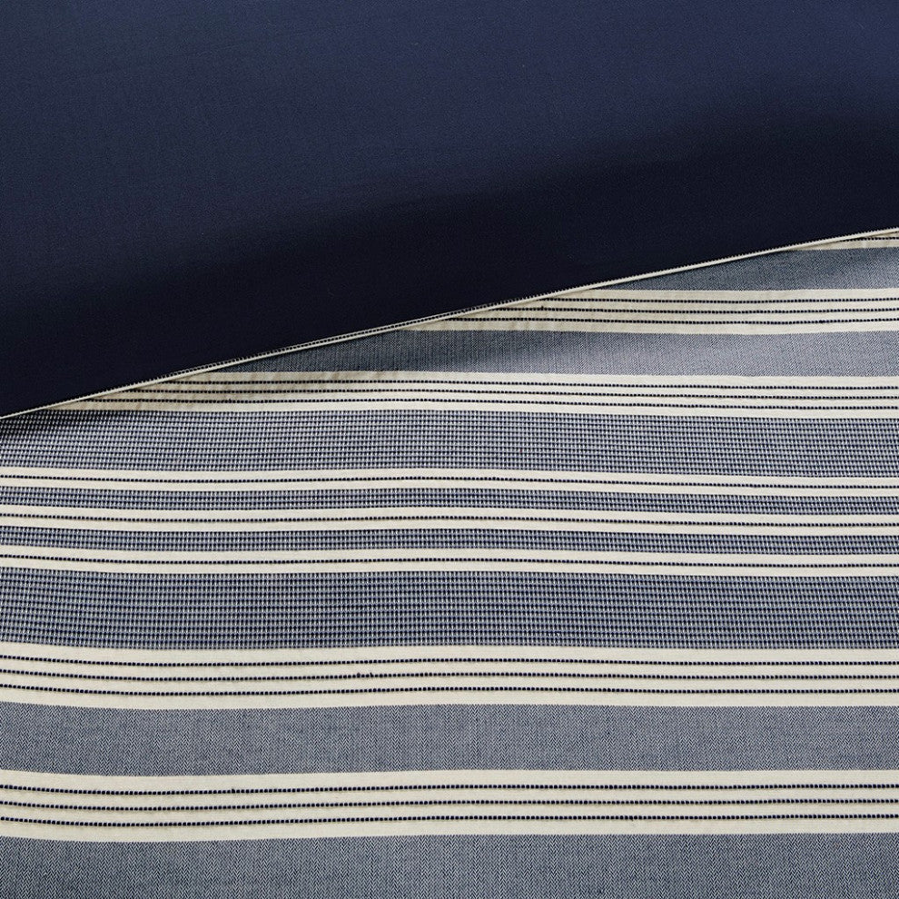 Madison Park Farmhouse Comforter Duvet Cover Set With Insert, Blue, Blue, Queen