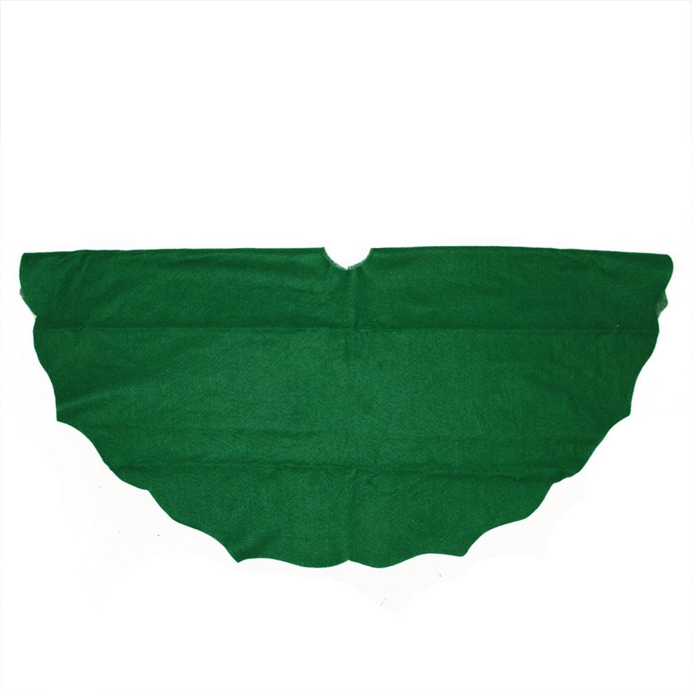 38" Christmas Traditions Green Scalloped Edge Christmas Tree Skirt