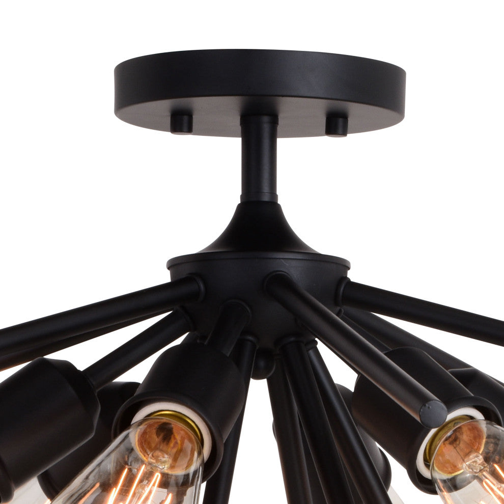Estelle 24" Semi-Flush Mount Matte Black