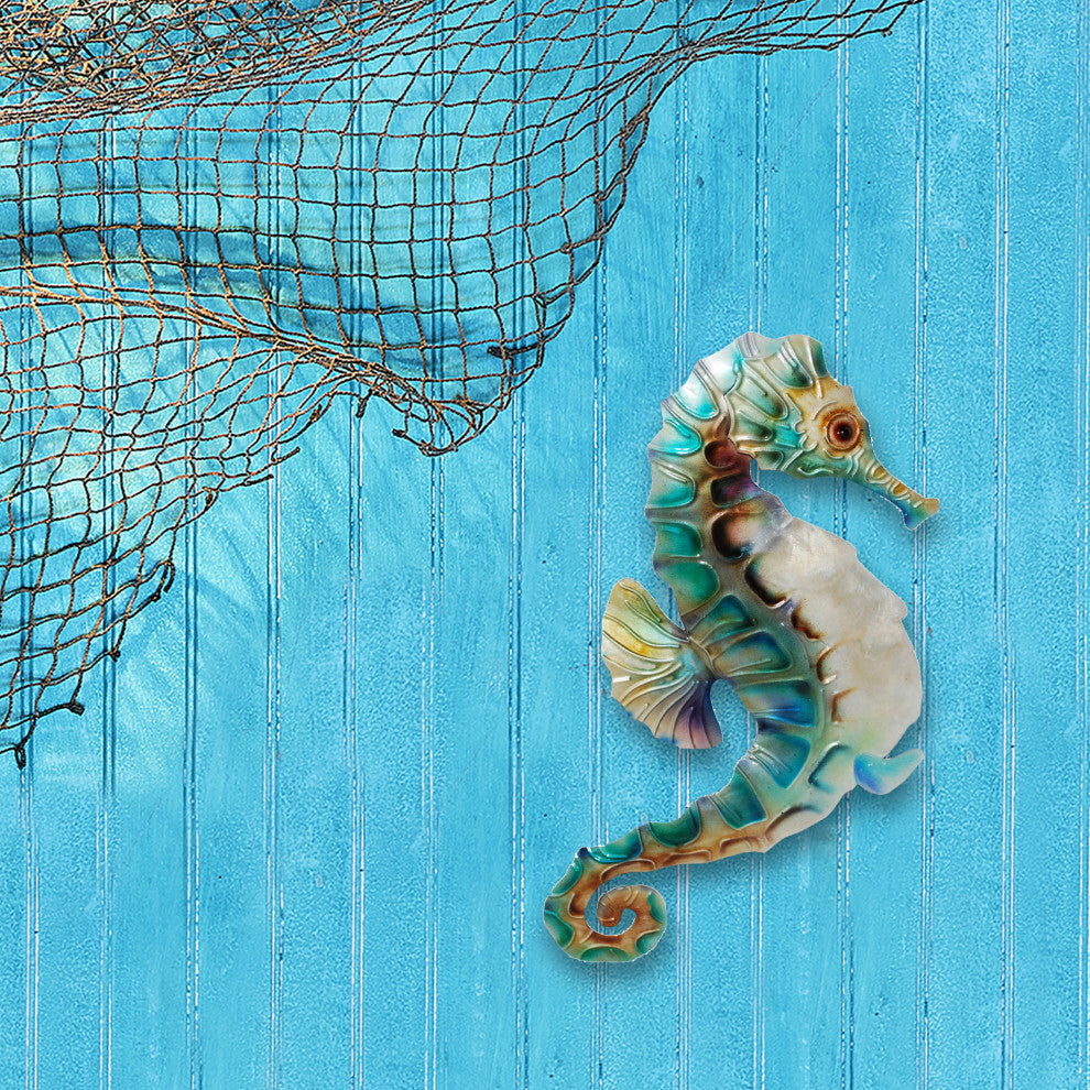 Wall Seahorse Blue and Pearl