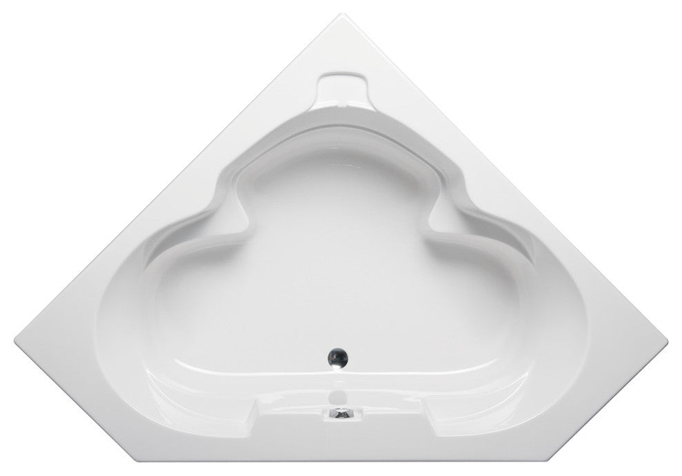 Malibu Mandelay Triangle Combo Whirlpool and Air Bathtub 59x59x23 Biscuit