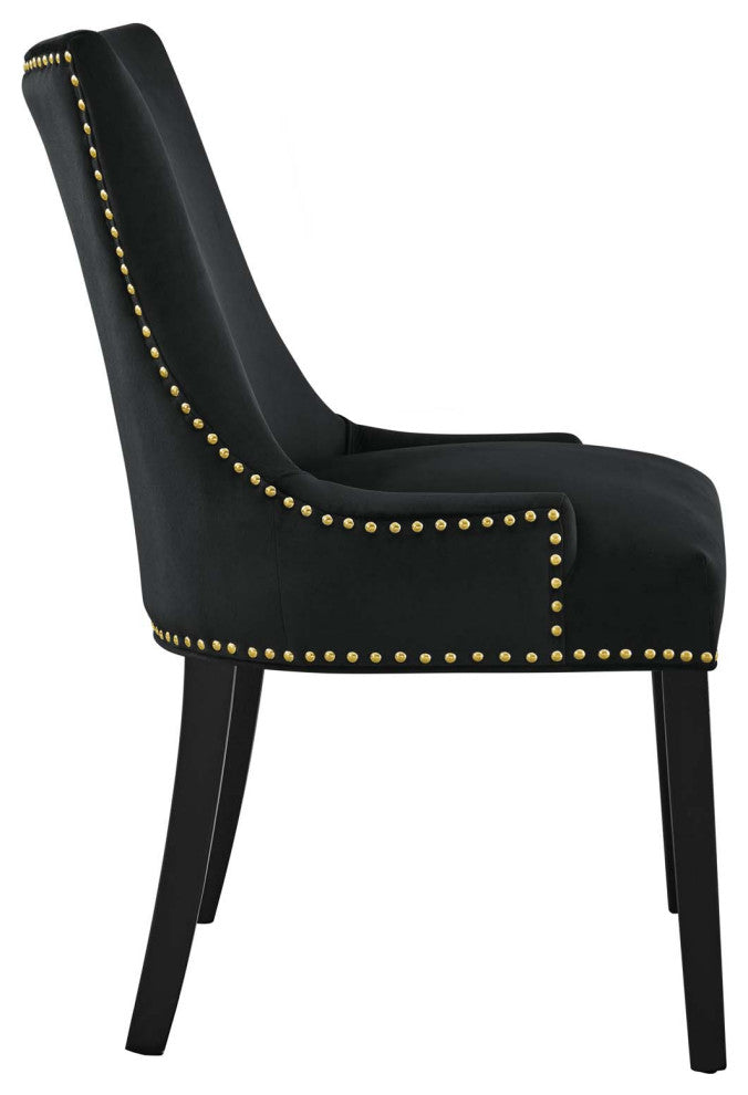 Marquis Performance Velvet Dining Chairs, Set of 2, Black