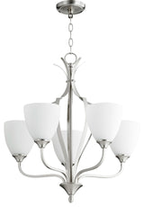 Quorum Lighting (6127-5-65) Jardin Transitional Chandelier in Satin Nickel