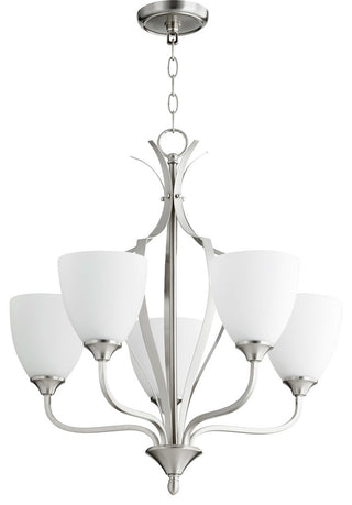 Quorum Lighting (6127-5-65) Jardin Transitional Chandelier in Satin Nickel