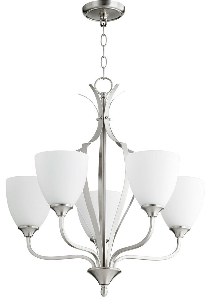 Quorum Lighting (6127-5-65) Jardin Transitional Chandelier in Satin Nickel