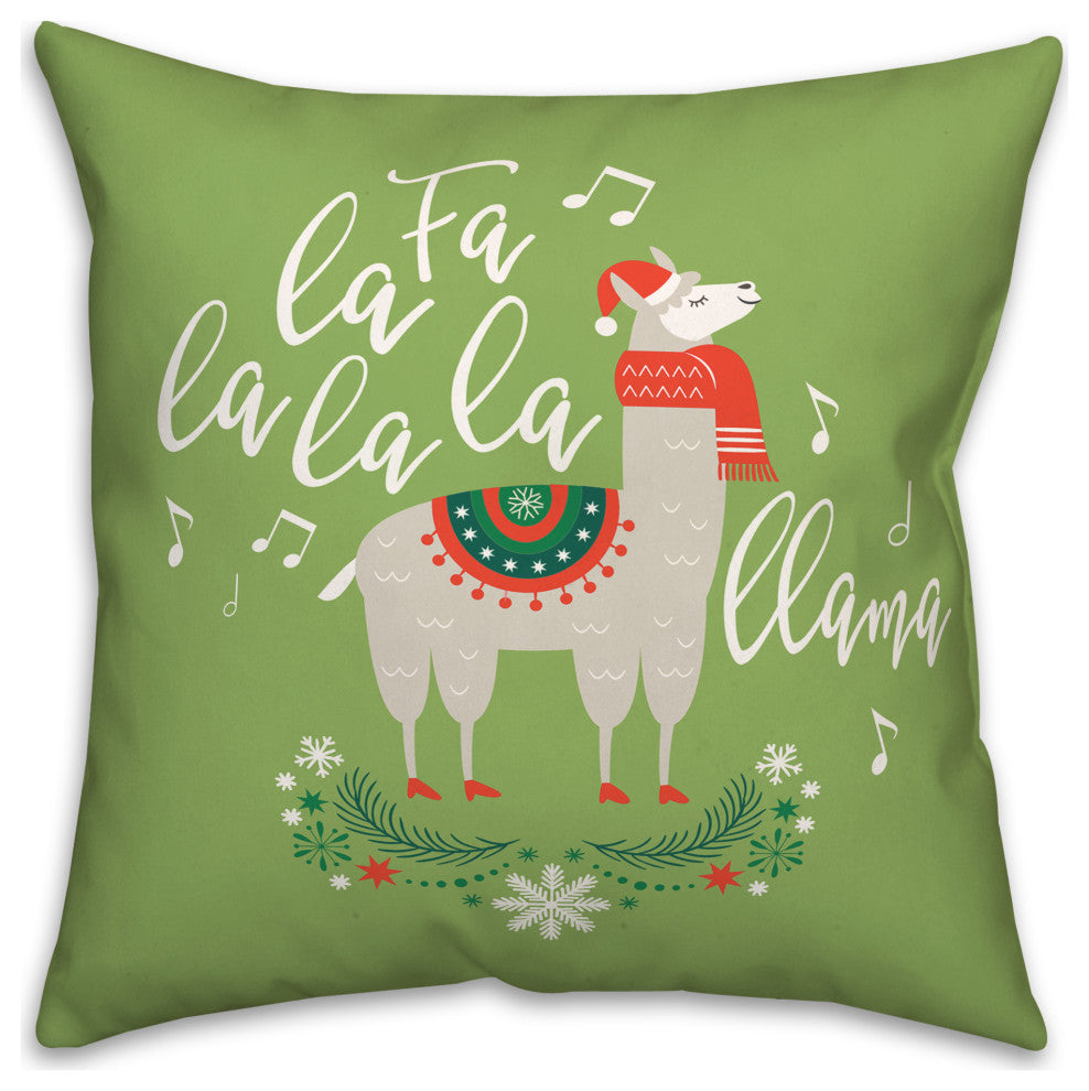 Fa la la la llama 18x18 Spun Poly Pillow