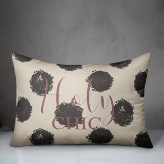 Holy Chic Black Polka Dots on White 20x14 Spun Poly Pillow