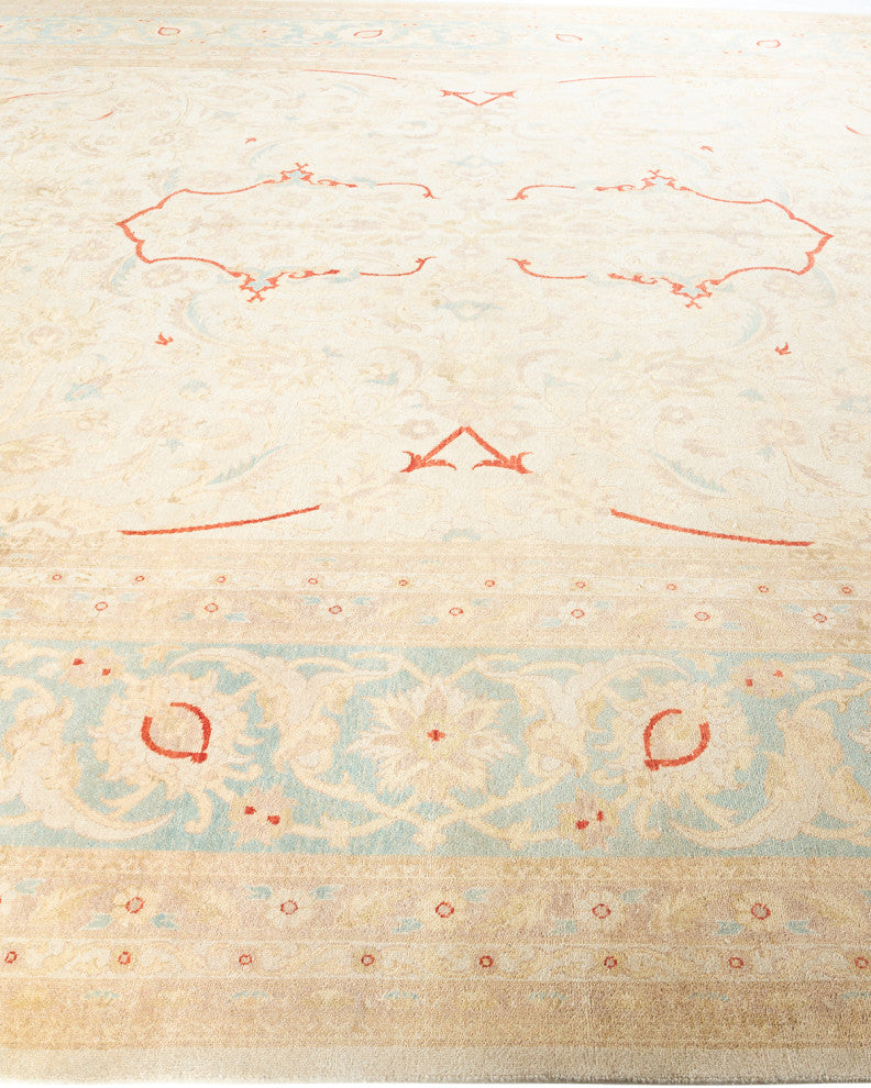 Eclectic, One-of-a-Kind Hand-Knotted Area Rug  - Ivory, 12' 1" x 17' 10"