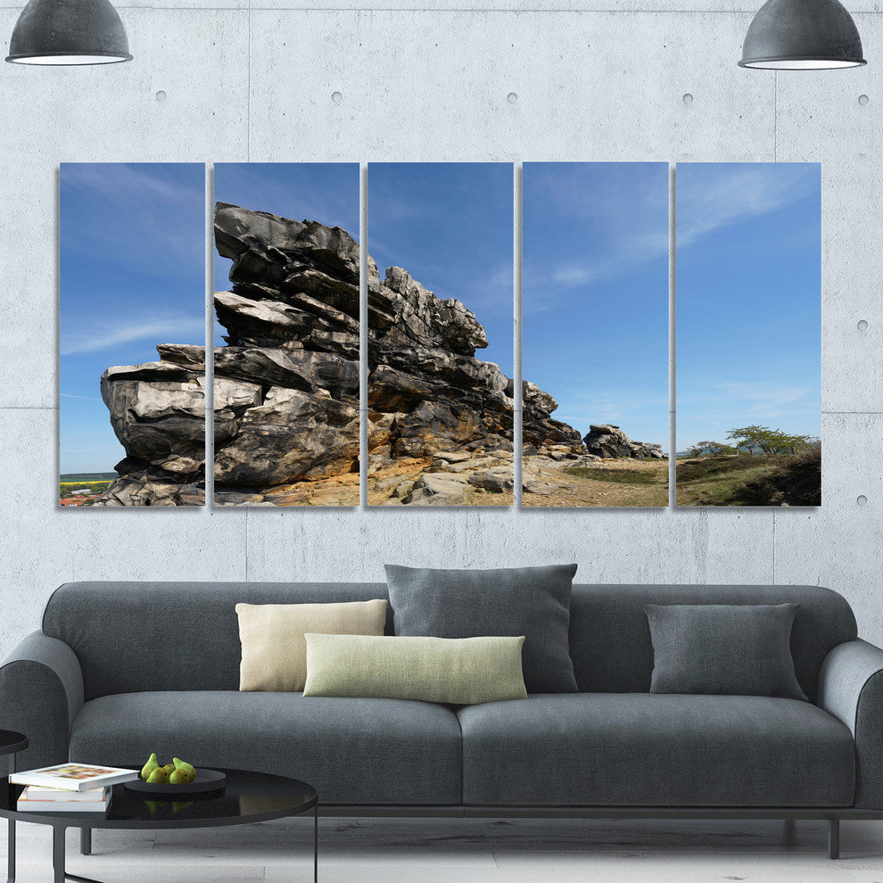 Devils Wall at Weddersleben, Landscape Canvas Art Print, 60"x28", 5 Panels