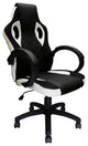 Reclining Racing Game Chair with Back Tilt and Armrest (WHITE)