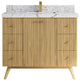 Pasadena 42 Single Sink Bath Vanity in Light Natural Teak 2" Viola Gold