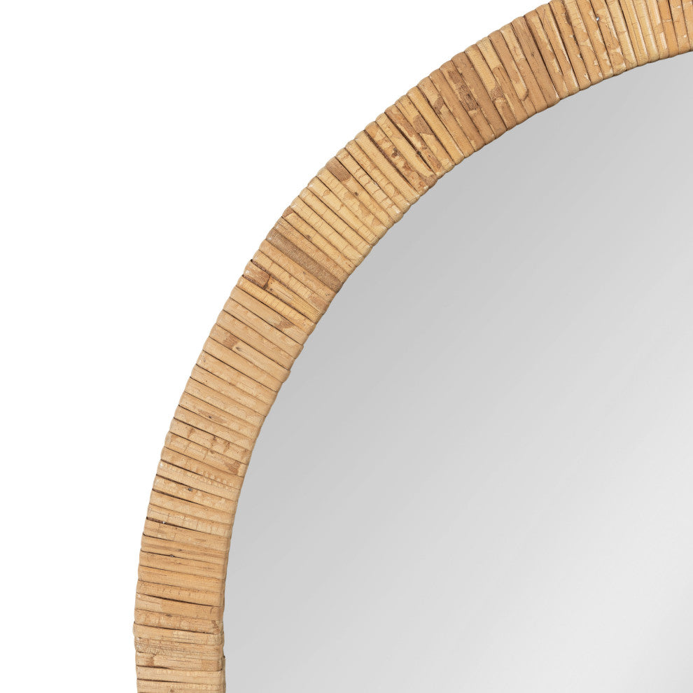 Rahfy Framed Wall Mirror, Natural 28"