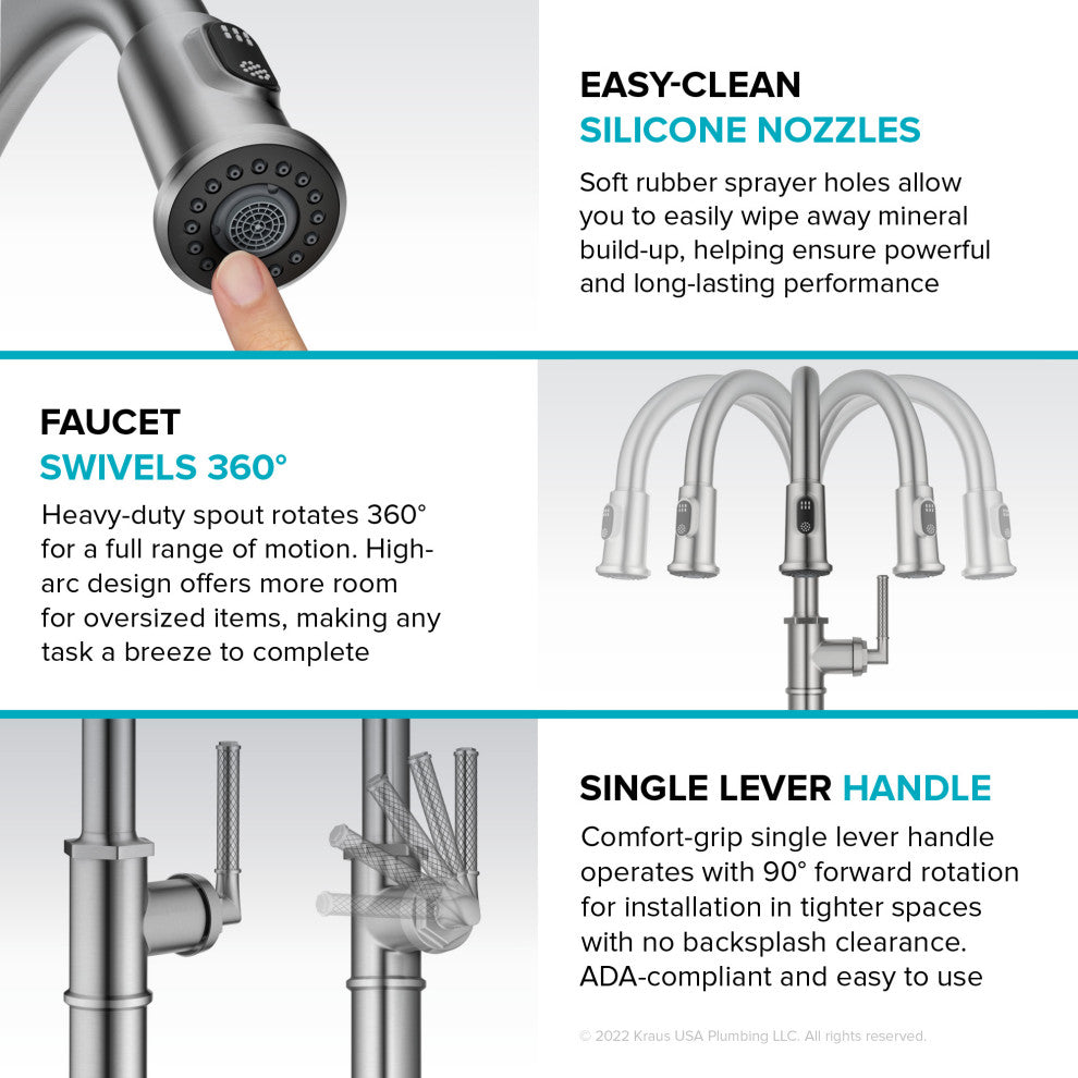 Sellette Pull-Down Kitchen Faucet, Brushed Gold, Model Kpf-4100bg