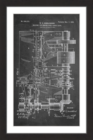 "Paper Clip 1899 Chalk" Framed Painting Print