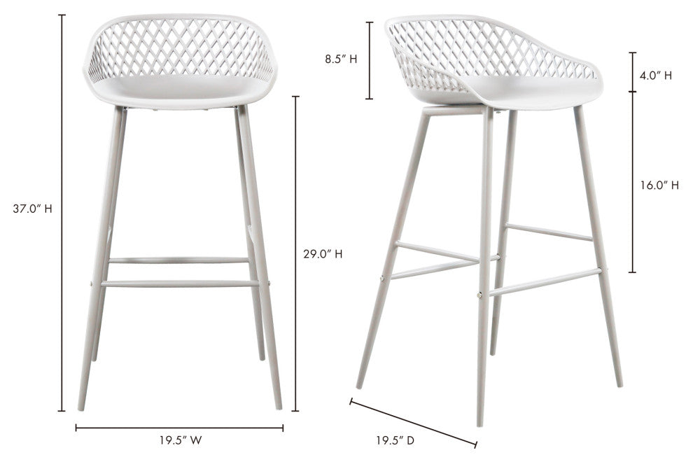 Piazza Outdoor Barstool White, Set of 2
