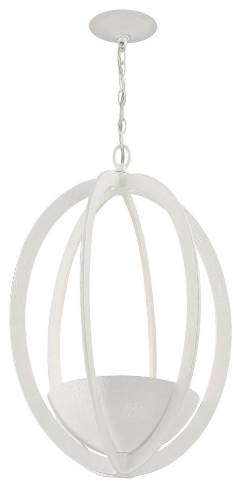 Eclipse 2-Light Contemporary White Oval Chandelier
