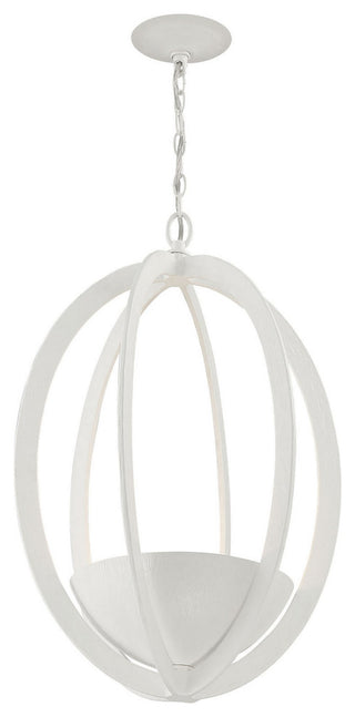 Eclipse 2-Light Contemporary White Oval Chandelier
