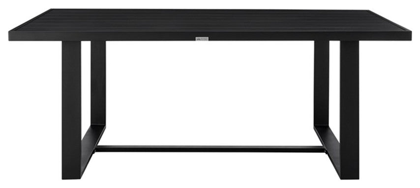 Armen Living Felicia 5-Piece Aluminum Outdoor Dining Table Set in Black/Gray