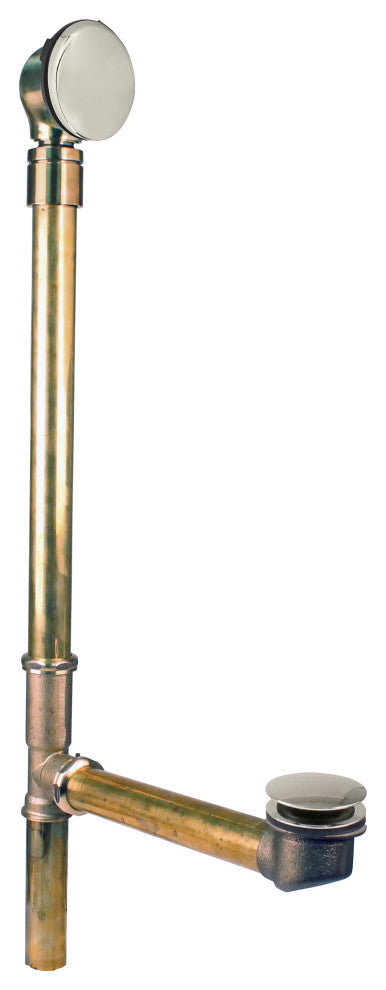 Illusionary Ball Joint Overflow with ADA approved Tip-Toe Drain, Polished Nickel