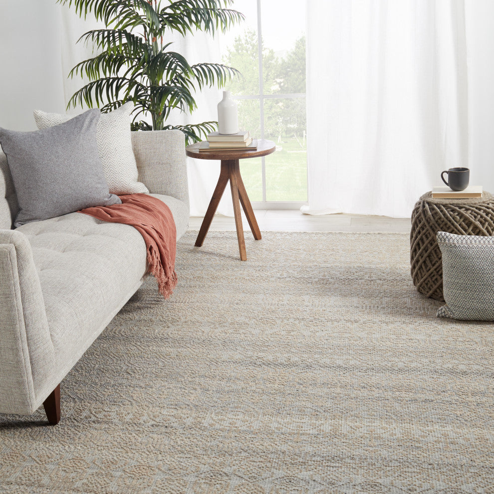 Jaipur Living Kora Hand-Knotted Trellis Gray Rug, 8'x10'