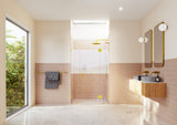 Glass Warehouse 78"x51" Frameless 3 Panel Inline Shower Door, Satin Brass